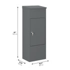 Ceha Canada - Boîte à colis format moyen - 16 po l x 12 po P x 41 po H - Gris basalte-CONCEPTION CONVIVIALE : L'ouverture de la boîte est conçue pour la commodité de l'utilisateur et intègre une grande chicane antivol pour une sécurité accrue