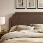 Modway - Magnolia Tissu rembourré Tête de lit King Size - Moka-Silhouette festonnée