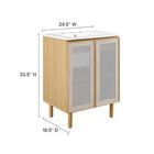 Modway - Calla 24" perforé Métal Vanette de salle de bain - Chêne blanc-Stratifié à grain de bois