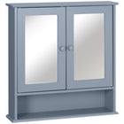 Kleankin - armoire à pharmacie murale avec miroir - gris-Design élégant, idéal pour la cuisine, la salle de bain et plus encore 