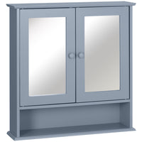 Kleankin - armoire à pharmacie murale avec miroir - gris-Design élégant, idéal pour la cuisine, la salle de bain et plus encore 
