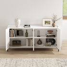 Manhattan Comfort - Buffet Moderne Abbey 170 cm - Blanc-Portes élégantes sans poignées pour un aspect épuré et dégagé