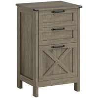 HOMCOM - Classeur à 3 tiroirs pour documents format lettre/A4 - gris vieilli-Le design rustique de style ferme rehausse la décoration du bureau à domicile 

