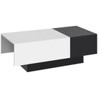 HOMCOM - Table basse rectangulaire moderne avec coffre de rangement dissimulé et plateau coulissant - noir et blanc-Construction en panneau de particules de 16 mm avec finition laminée, testée pour sa résistance à l'usure et aux taches