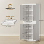 HOMCOM - Armoire de cuisine moderne avec étagères - blanc-Structure compacte assurant plusieurs fonctions, pouvant être utilisée comme buffet de rangement ou bibliothèque 