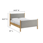 Modway - Maven Taille reine Tissu tapis Lit de plateforme, Chêne de blé-8