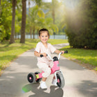 Qaba - Vélo d’équilibre pour bébé avec 3 roues silencieuses - rose-Roues entièrement fermées pour protéger les petits pieds pendant le jeu