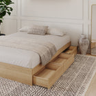 Nexera - Lit double 3 tiroirs, Érable naturel-7