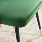 Modway - Adorn Touffe Performance Velvet Fauteuil d’appoint de salle à manger - Émeraude-Jambes noires effilées