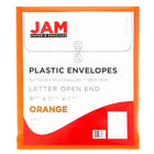 JAM Paper Enveloppes à ouverture au sommet, fermeture à bouton plastique et ficelle, 9 3/4x11 3/4 po, orange, 12/paq.-Expansibles à 1 po