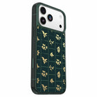 OtterBox - Étui Symmetry MagSafe avec Contrôle de la Caméra pour iPhone 17 Pro Max - Vert floraison dorée-Design ultra-élégant qui épouse les lignes de votre téléphone