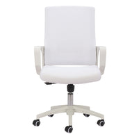 Zuo - Jett Low Back Chaise de bureau - Blanc-Maille respirante favorisant circulation de l’air et confort prolongé
