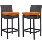 Modway - Lift Terrasse extérieure Tabouret de bar - Espresso Orange - Ensemble de 2-Pour divertir ou pour un usage quotidien