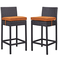Modway - Lift Terrasse extérieure Tabouret de bar - Espresso Orange - Ensemble de 2-Pour divertir ou pour un usage quotidien