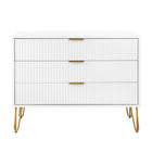 Manhattan Comfort - Dumbo commode moderne 35,19" - blanc-Moderne-contemporain avec une touche de glamour - commode pour chambre et salon