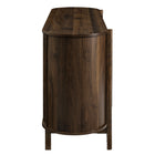 Modway - Reid 63" Buffet courbé - Noyer-Étagères ouvertes et fermées
