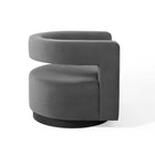 Modway - Spin Coupe Performance Velvet Fauteuil pivotant - Gris-Pivot à 360º
