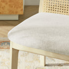 Modway - Monarch Bois et rotin Fauteuil d’appoint de salle à manger - Ivoire blanc ancien tissé naturel à bruyère-Glissières de plancher sans marquage