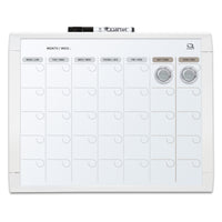 Quartet - Tableau calendrier blanc effaçable à sec,  11 po l x 14 po H-Sa surface magnétique est parfaite pour afficher des notes, des photos et plus encore