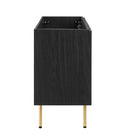 Modway - Chaucer 48" Armoire de toilette de salle de bain (lavabo non inclus) - Noir-Portes en rotin tissé