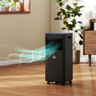 HOMCOM - Climatiseur silencieux 8000 BTU avec télécommande - noir-Trois fonctions : refroidissement, déshumidification, ventilation, avec deux niveaux de vitesse 