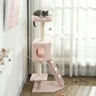 PawHut - Arbre à chat 47 po avec condo, poteaux à griffer - balle-Revêtements en peluche pour plus de confort 