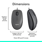 Logitech M100 Souris USB Filaire Ambidextre - Gris-8