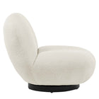Modway - Kindred Boucle Tapis Tissu rembourré Chaise pivotante - Ivoire noir-Rembourrage en mousse dense