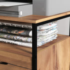 Vinsetto - Armoire de classement mobile Letter/A4 avec tiroirs et barres de suspension - brun rustique-Les panneaux de particules revêtus de mélamine et le cadre en acier avec revêtement en poudre garantissent la solidité et sont faciles à nettoyer 
