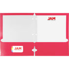JAM Paper - Chemises scolaires plastifiées à deux pochettes - brillantes et perforées à 3 trous - couleurs tendance assorties - Paquet de 6-Quantité : 6 par paquet l Un pour chaque sujet et projet