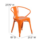 Flash Furniture – Ensemble avec table et 2 sièges à bras ajourés, intérieur/extérieur, métal, orange (CH31330270OR)-27,75 larg. x 27,75 prof. x 29 haut. (po)/carré