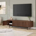 Hudson&Canal - Meuble TV Whitman pour téléviseurs jusqu'à 75" - Noyer satiné-Dimensions du produit : 15,5" L x 70" l x 20" H
