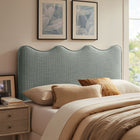 Modway - Athena Rayé Tissu tapis Tête de lit Queen size, Bande bleue Spa-Rembourrage en mousse dense