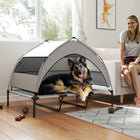 PawHut - Lit pour chien surélevé, lit pour animal de compagnie portable avec auvent - sac-Le design surélevé garde les animaux au sec et stables 