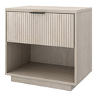 Hudson&Canal - Table de nuit Karten de 24 po - Blanc aulne-La capacité des étagères supérieure et inférieure est de 50 lb, le tiroir peut contenir 10 lb