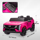 Qaba - Voiture RC à chevaucher 2 places 12V 10A Cadillac Escalade sous licence - rose-Musique intégrée et port USB pour plus de divertissement 