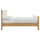 Modway - Maven Taille reine Boucle Tapis Lit de plateforme, Feather Oak-Support en lattes de bois
