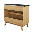 Modway - Soma 36" Vanette de salle de bain - Noir de chêne-Trous centraux de 8"