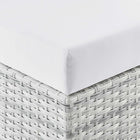 Modway - Convene Terrasse extérieure Ottoman - Gris clair/Blanc-Glissements au pied sans marquer