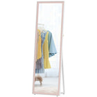 HOMCOM - Miroir pleine longueur - 21 po l x 64 po H - rose-Miroir sur pied élégant avec cadre bicoloure qui rehausse le style de la pièce 