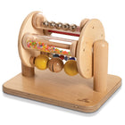 Learn Well - YUSE0219 Vue et Son Tambour-Ce tambour visuel et sonore stimulant comprend quatre tubes individuels, chacun renfermant un matériau visuellement attrayant différent, ainsi qu'un ensemble de sphères en bois qui claquent.