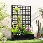 Outsunny - jardinière surélevée galvanisée avec treillis-La jardinière avec treillis soutient de magnifiques jardins verticaux 