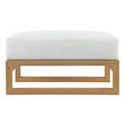 Modway - Upland Terrasse extérieure Teck Ottoman in Blanc naturel-Grains du bois richement texturés