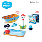 SmartMax - Mon premier coffret de jeu de pirates - Ensemble de 11-La boîte de jeu en métal sert également d'aire de jeu et peut être utilisée pour tout ranger