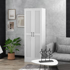 HOMCOM - Armoire de rangement avec étagères - blanc-Doté de charnières à fermeture douce, permettant à la porte de l’armoire de se fermer doucement avant de se fermer complètement 