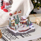 HOMCOM - Village de Noël lumineux animé avec Père Noël et renne-Un mode: lumière LED et déplacement 