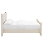 Modway - Rael Performance Velvet Lit de plateforme complet, Alabaste-Assemblée requise
