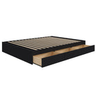 Nexera - Lit double Avenue 3 tiroirs, Noir-Peut être agencé avec une des têtes de lit doubles Nexera afin de créer un lit complet. (vendues séparément)