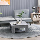HOMCOM - Table basse moderne à 2 niveaux avec étagère - aspect bois-Assemblage facile requis