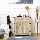 HOMCOM - Buffet 29,9 po L, armoire latérale - brun-Grand espace de rangement avec un plan de travail, un tiroir et une armoire à porte 